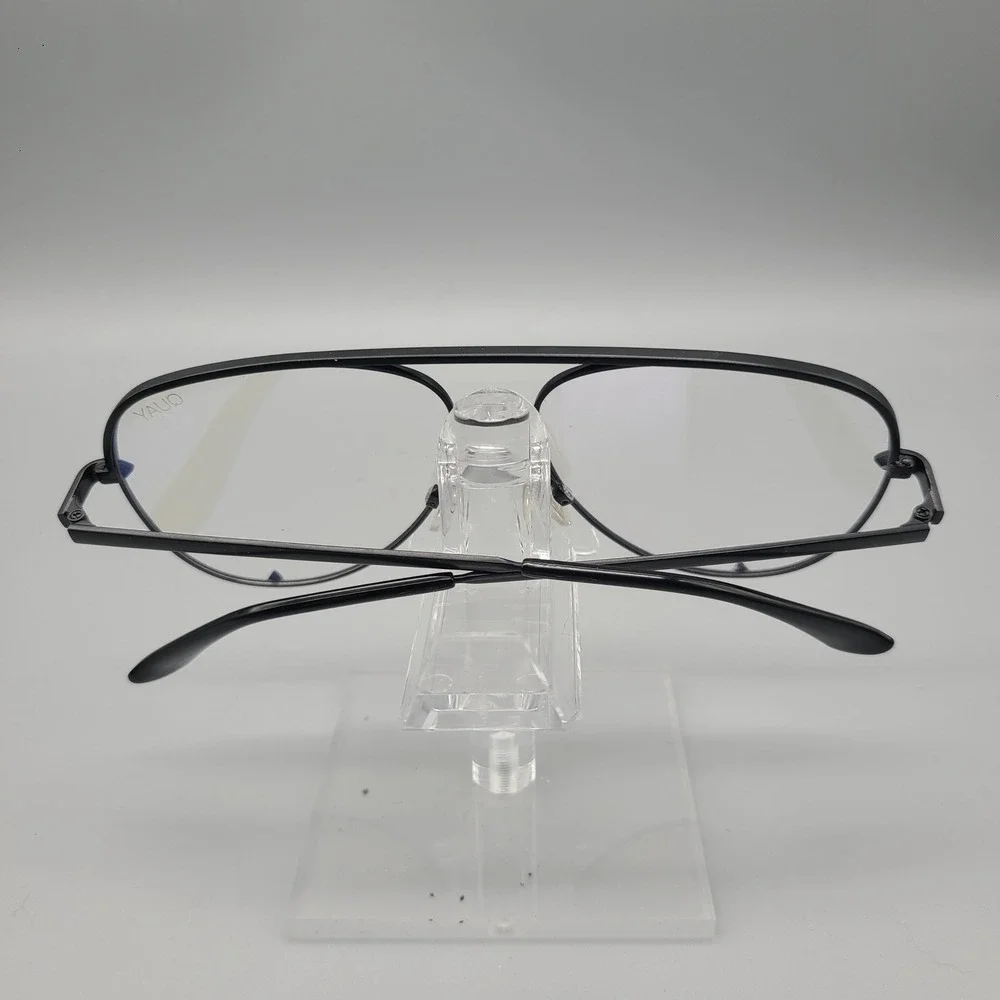 Quay Australia High Key Mini Aviator Blue Light Glasses Matte Black 126